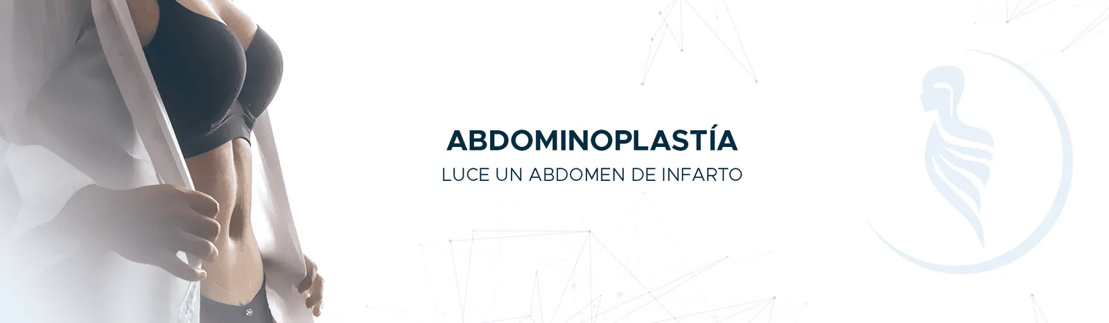 Banner publicitario de Abdominoplastia con la Doctora Martinez